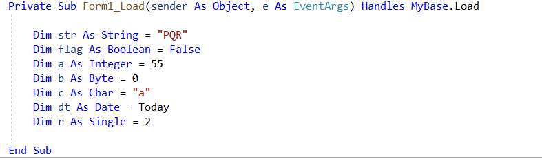 Data Types in VB.NET